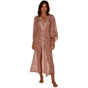 NWT * VIX Pyra Red Anni Kimono SZ M